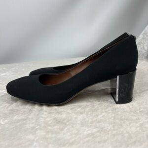 Donald Pliner 7M Corin Crepe Block Heel Pumps Black Medium Height
